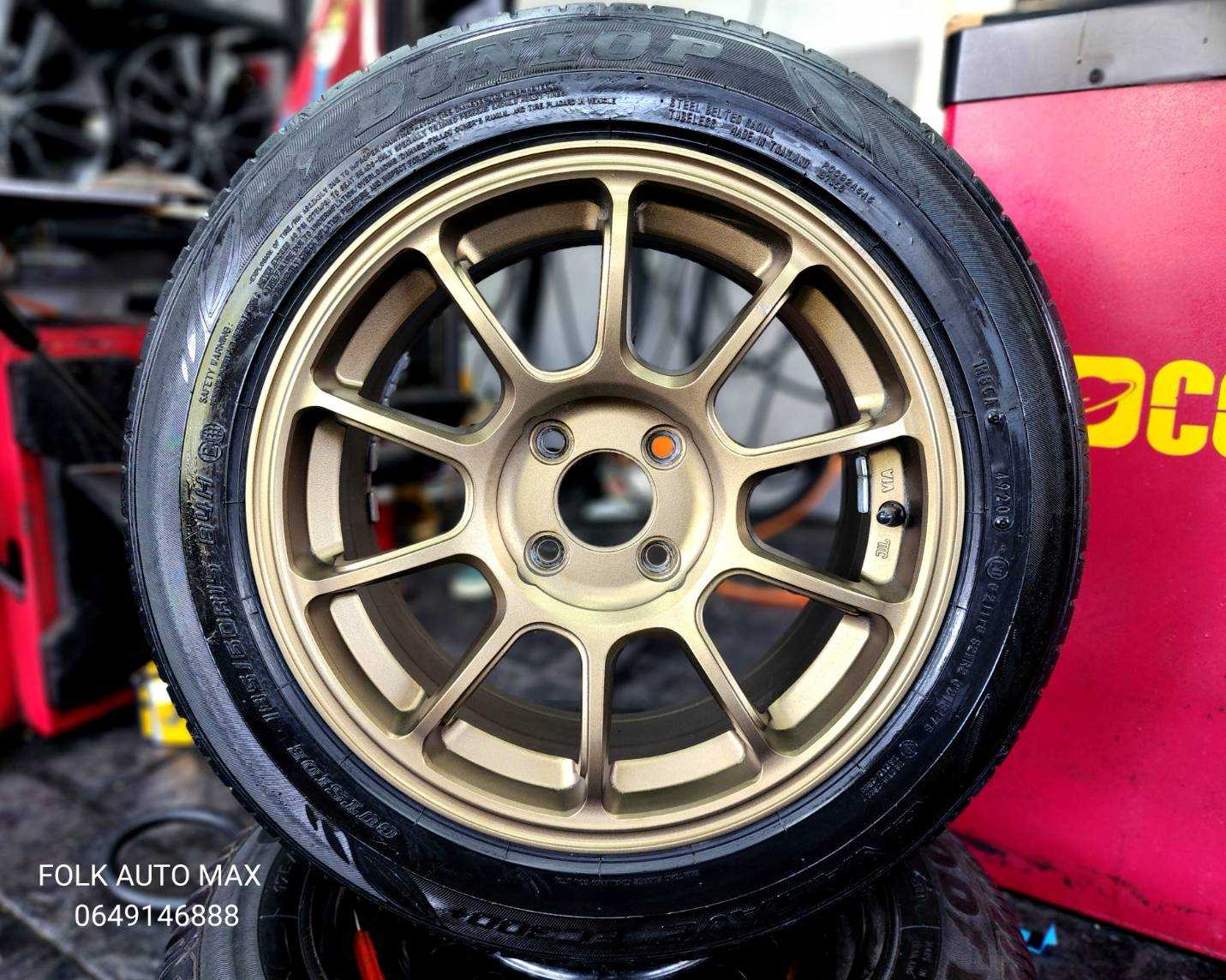 ล้อ แฟชั่น ขอบ 15 มีรอยตามสภาพการใช้งาน พร้อมยางแถม Dunlop 185 60 15 ปี 20  1641468 55555