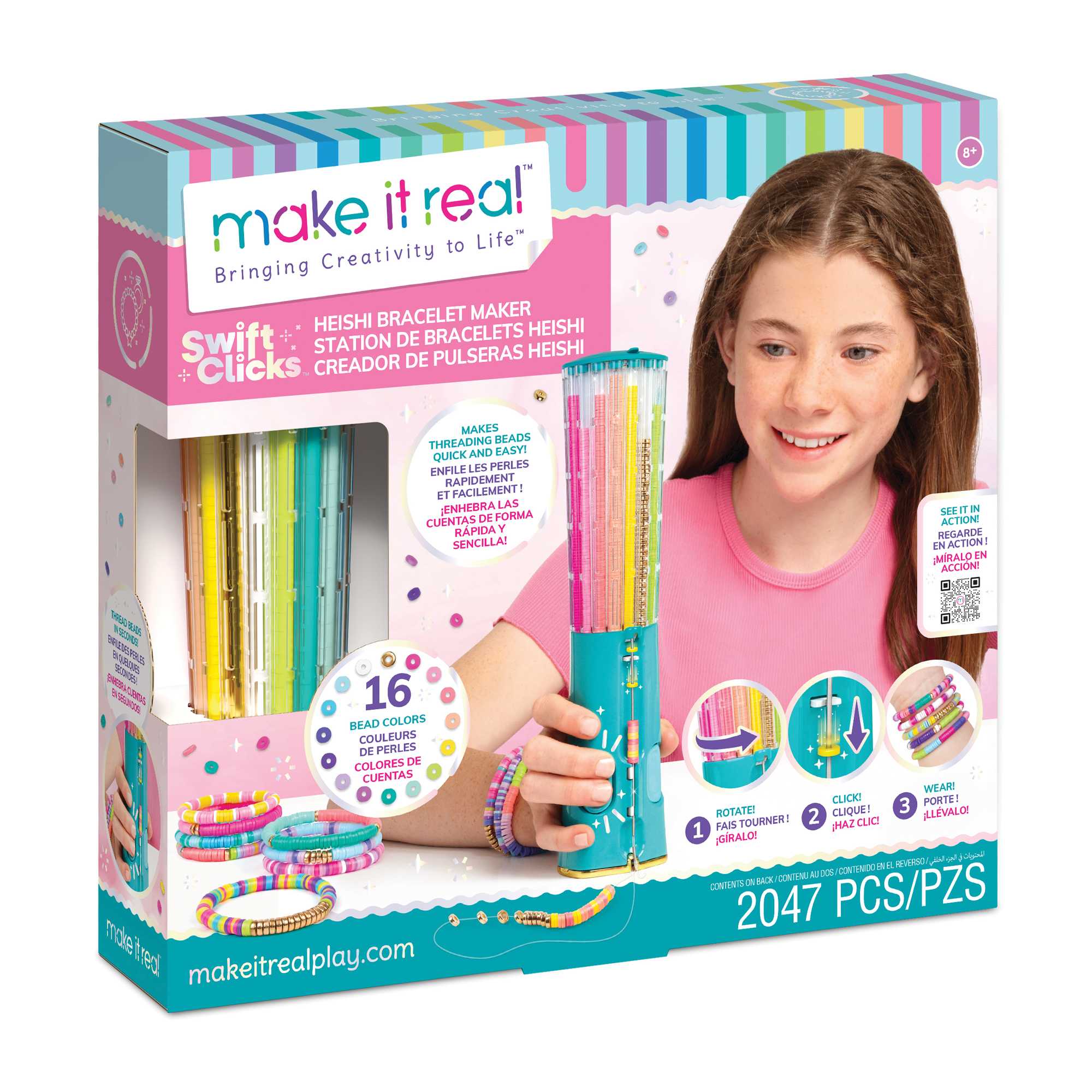 Make It Real - Swift Clicks™ Heishi Bracelet Maker ชุดเครื่องประดับDIY รุ่นวงล้อหมุนลูกปัด