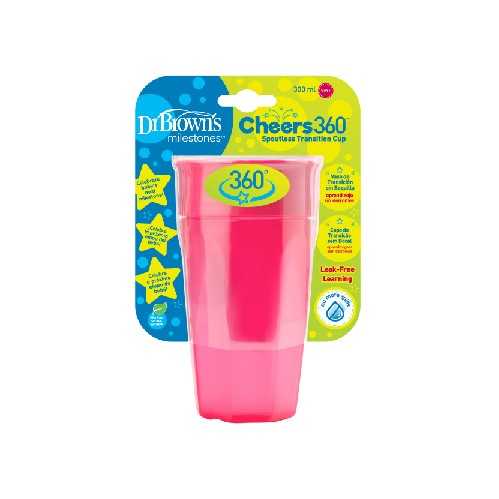 #ขวดหัดดื่ม Dr.Brown's : DRBTC01039 Cheers 360 Cup , 10oz. Pink