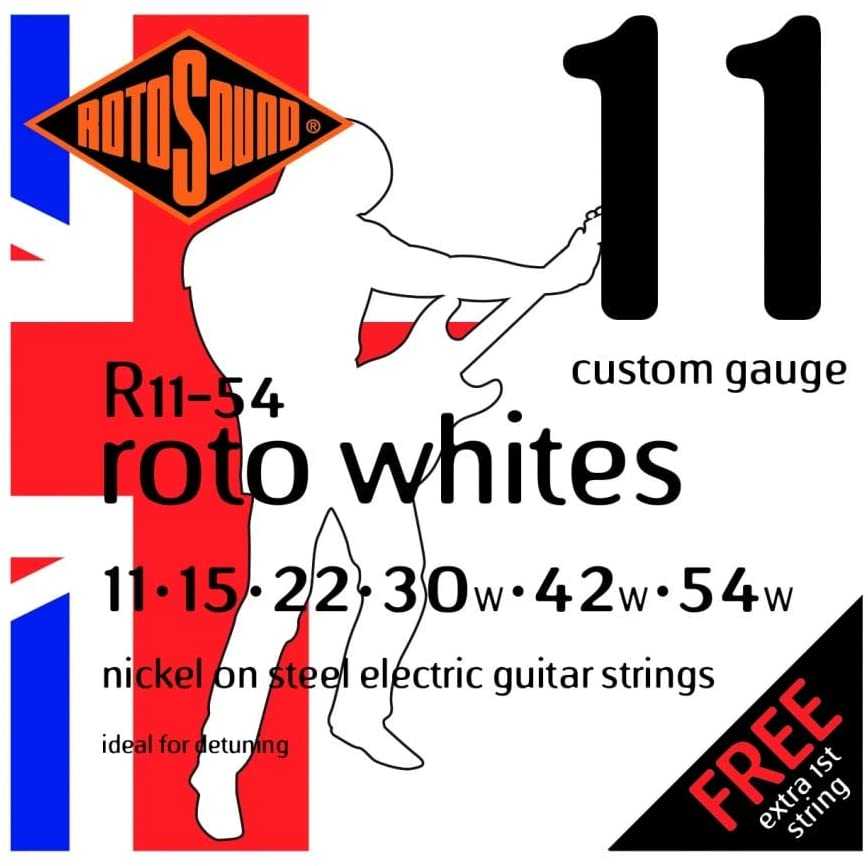 Rotosound สายกีต้าร์ไฟฟ้า ขนาด 0.11 - 0.54 รุ่น Roto whites (Made in England)