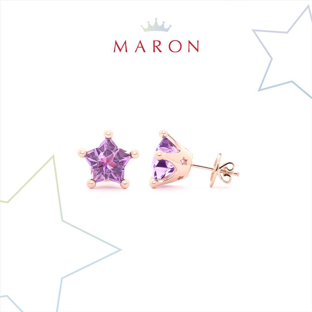 Mythical Stars Earring with Amethyst