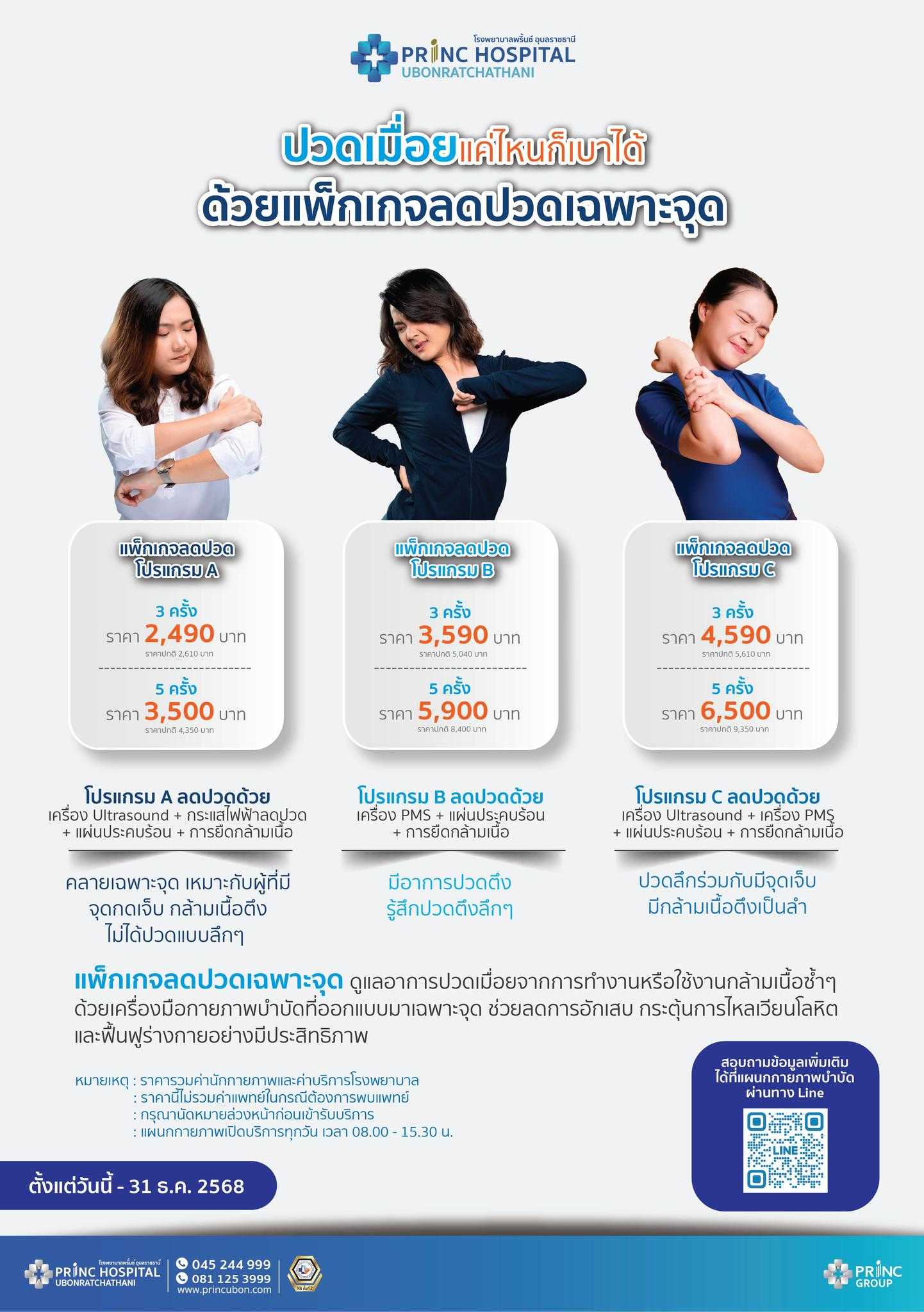 แพ็กเกจลดปวดเฉพาะจุด โปรแกรม A - 3 ครั้ง