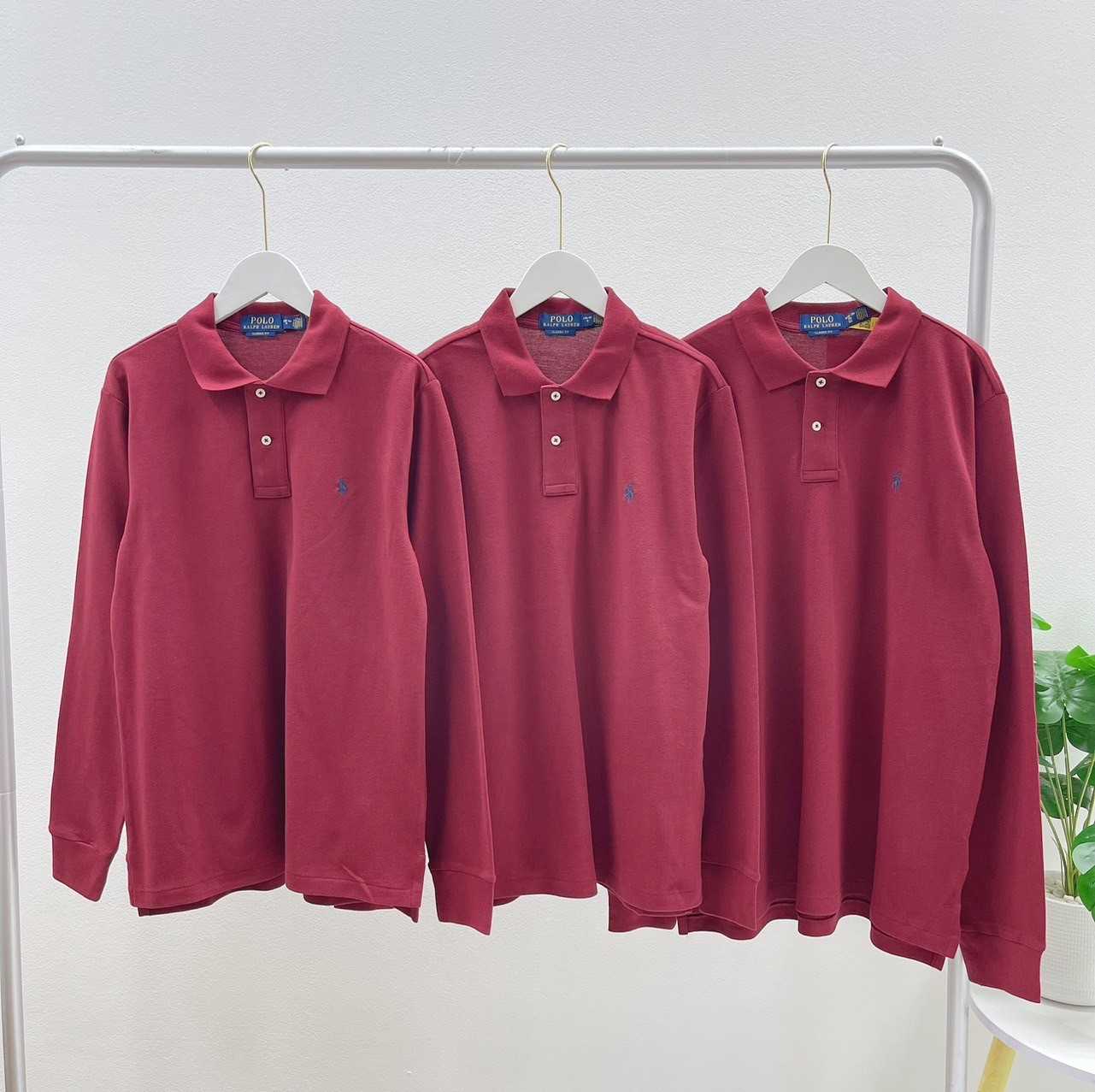 Ralph Lauren Cotton Mesh Long-Sleeve Polo Shirt