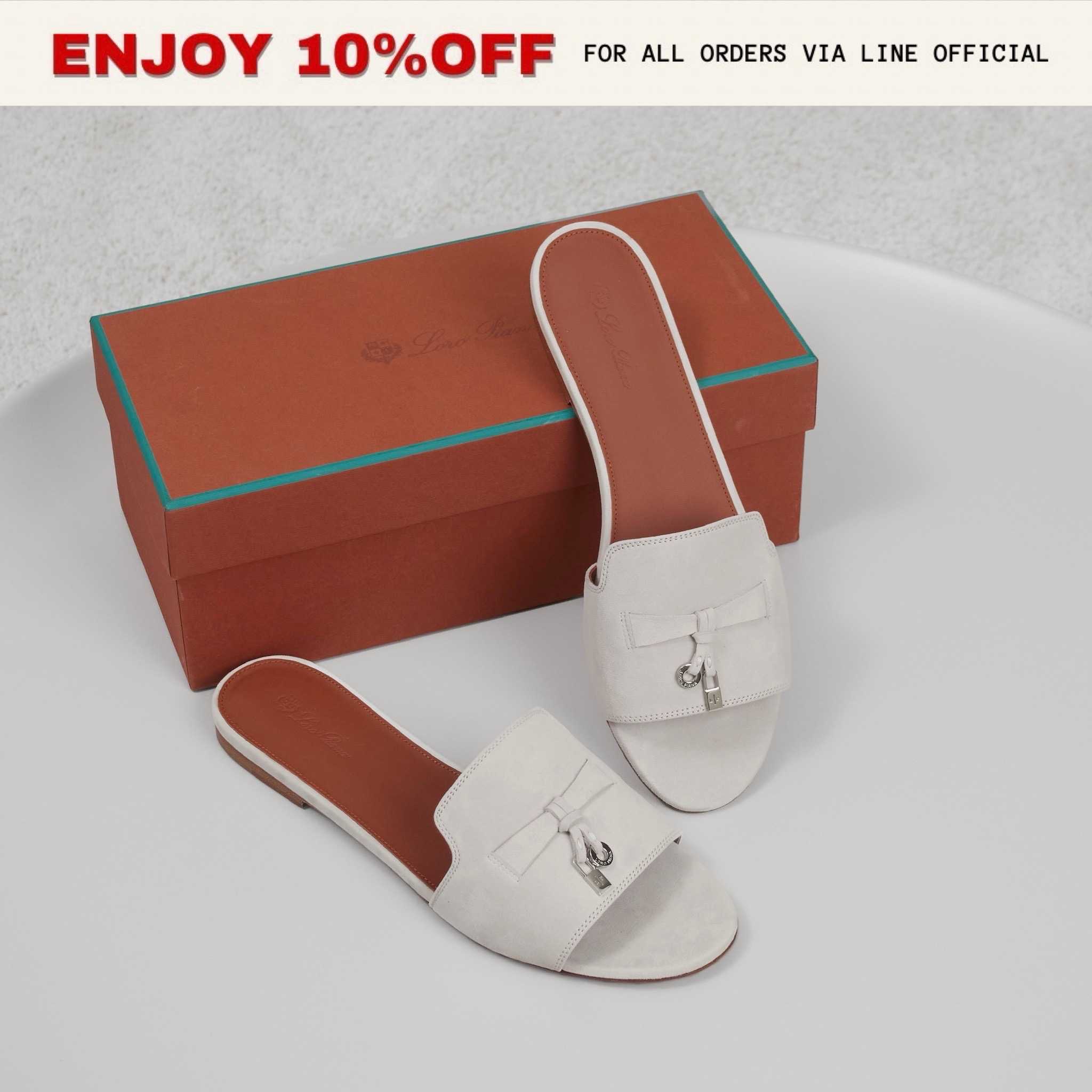 NEW! LORO PIANA Summer Charms Sandals สี Powder Pearl | Shoes