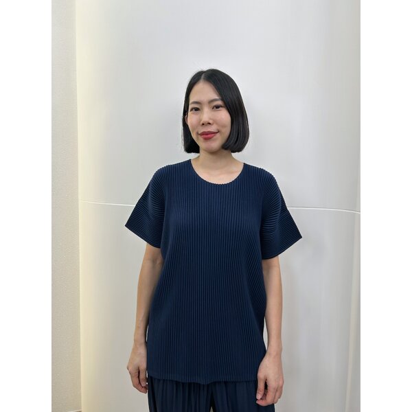 UNISEX 2MUAY รุ่น GJO8293 เสื้ออัดพลีท THICK ROUND NECK PLEATED TOP 6 สี FREE SIZE