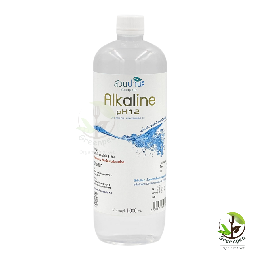 สวนปานะ น้ำด่าง อัลคาไลน์ ผสมน้ำสกัดใบเตย 1000 มล pH12   Alkaline water