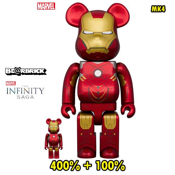 BE@RBRICK IRON MAN MARK IV 100% & 400% ( MEDICOM TOY EXHIBITION '24) (TC)