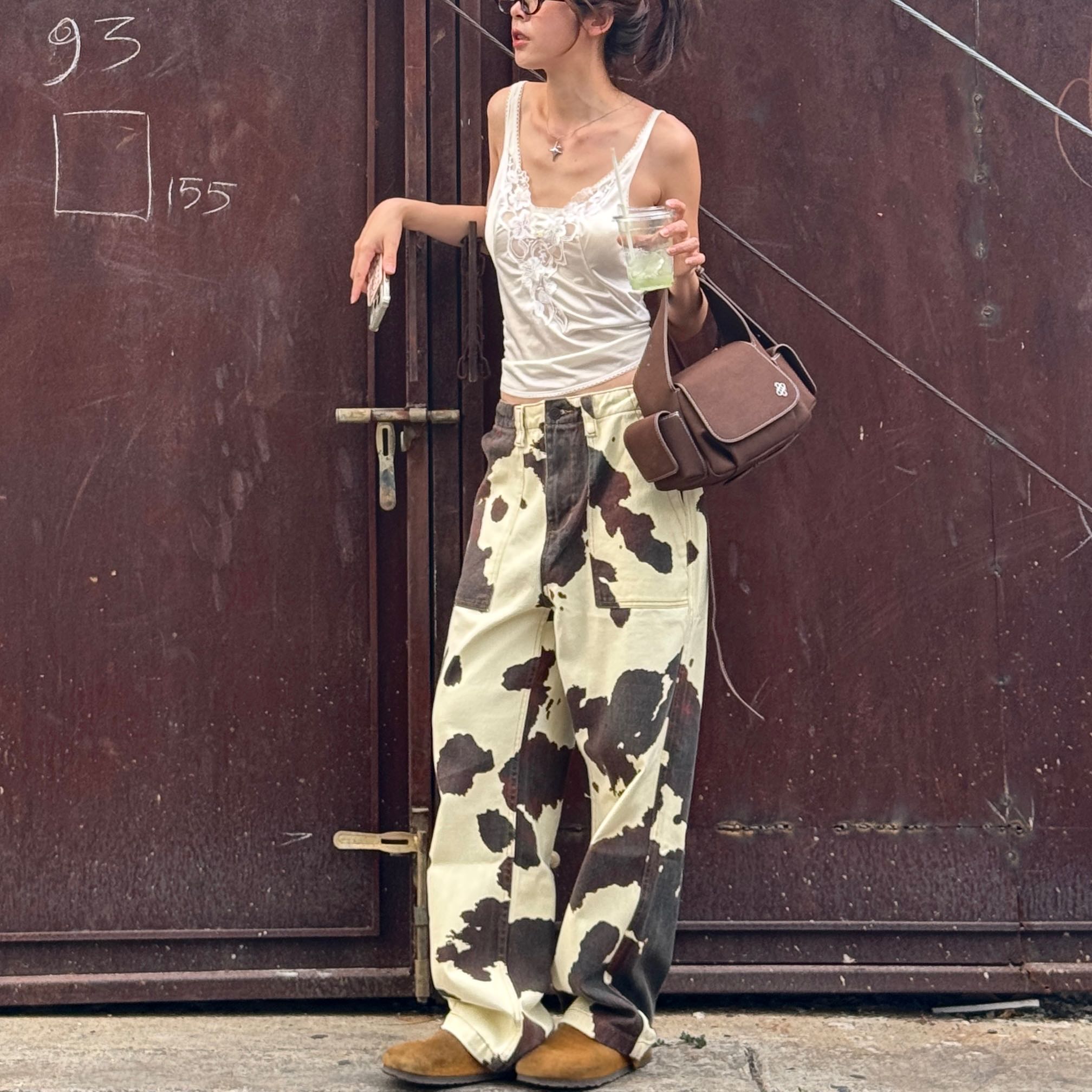 (PRE ORDER) COW PRINT JEANS