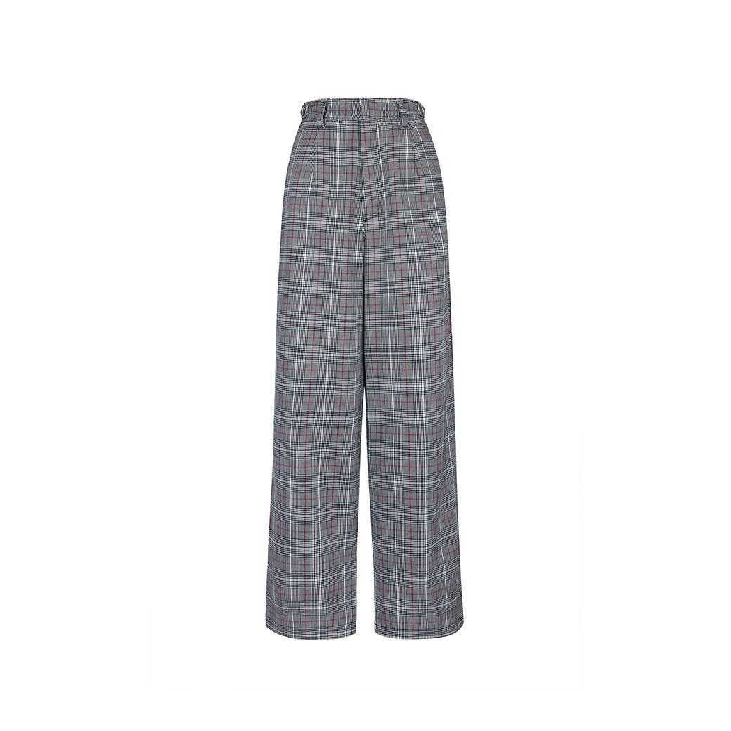 HANNAH PANTS - BLACK/RED TARTAN