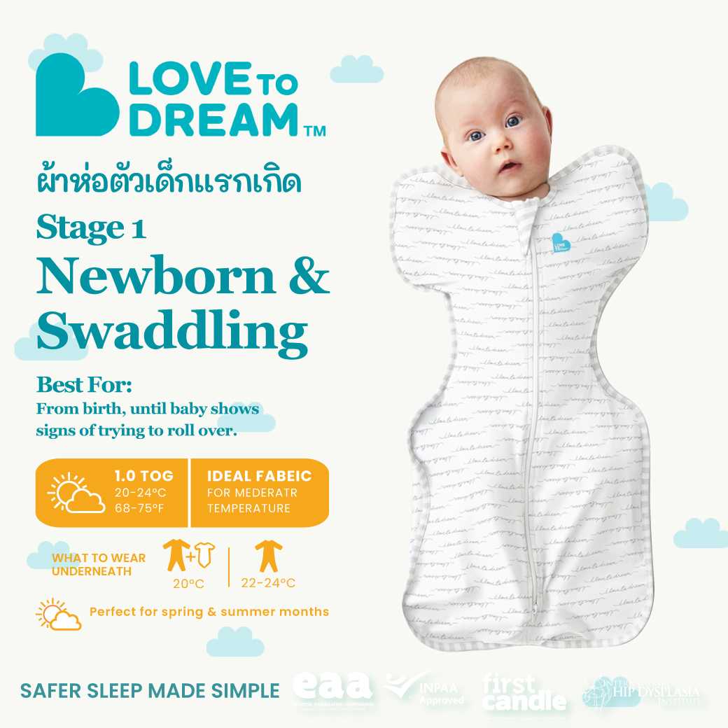 Love To Dream ผ้าห่อตัวเด็กแรกเกิด ผ้าคอตตอน SwaddleUP Original 1.0 TOG ลาย Dreamer