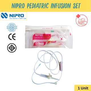 Nipro Pediatric infusion set [Non-DEHP] ชุดสายให้น้ำเกลือเด็ก สีชมพู 60 drops/ml, Sterile [1 Unit]