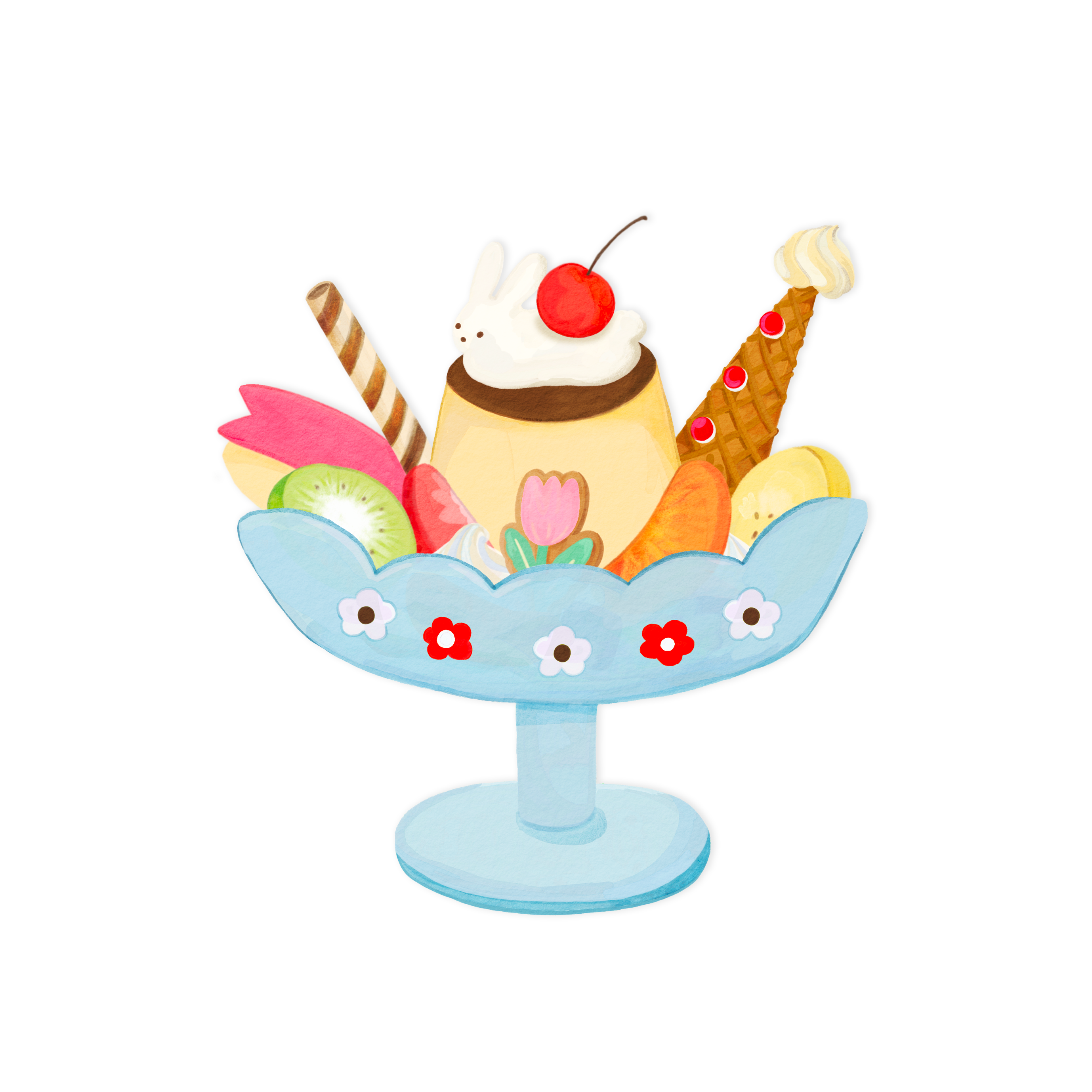 di-cut postcard : pudding