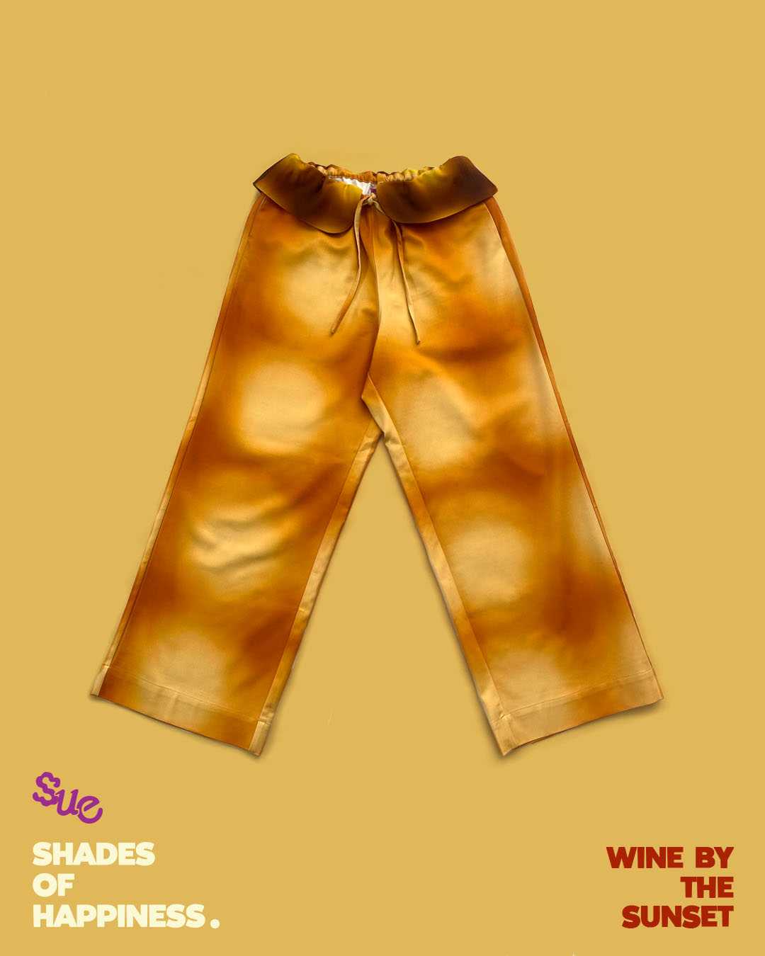 'Wine By The Sunset' Drawstring Pants - 100% Cotton