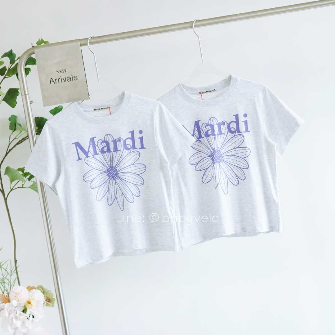 Mardi Slim T-Shirt Flowermardi (Heather Purple)