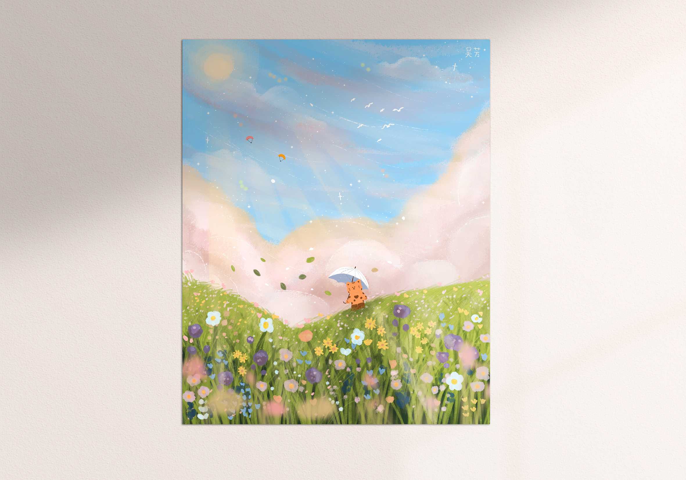 Art print Postcard [Meow explore the garden]