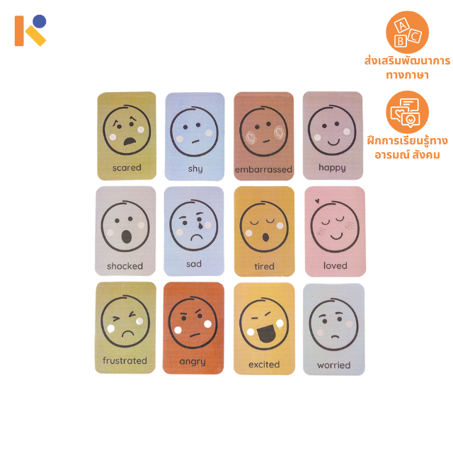 [2 - 3 yrs] Emotions Flashcards - Keimen Kids
