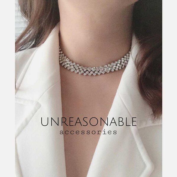 Crystal Necklace สร้อยติดคอ ความยาว 11 นิ้ว UA0345-01 Unreasonable Accessories