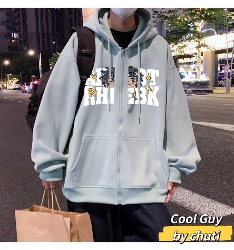 Pre-order    เสื้อฮู้ดสเวตเตอร์แขนยาว มีซิปรูดได้ ลายสุดเท่ ผ้านุ่ม เนื้อดี ไม่บาง ใส่สบายค่ะ 