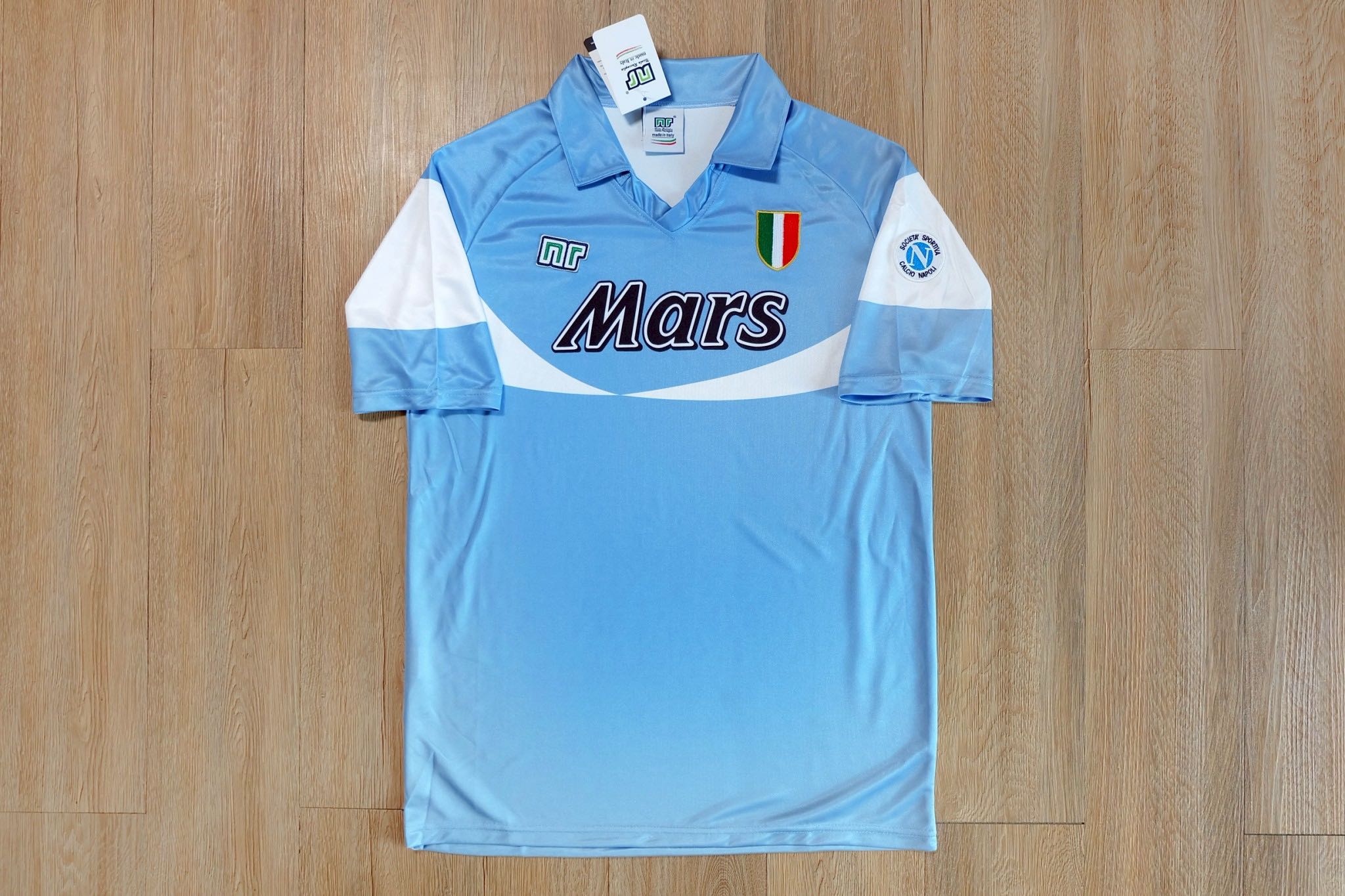 Retro เสื้อบอลวินเทจ นาโปลี เหย้า🩵 ปี 1990-91 เกรด(AAA) Retro Napoli Home Kit 1990-91