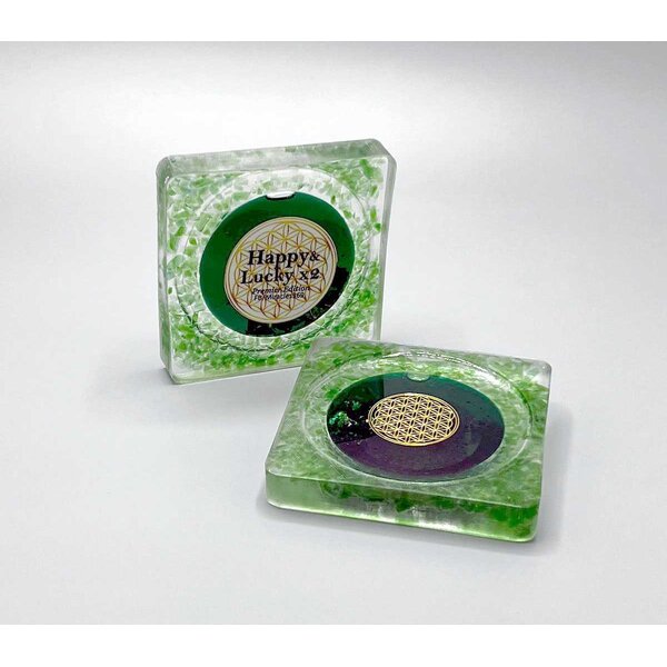 จานรองแก้ว พลังงาน เขียว 🟢🟢 Happy & Lucky