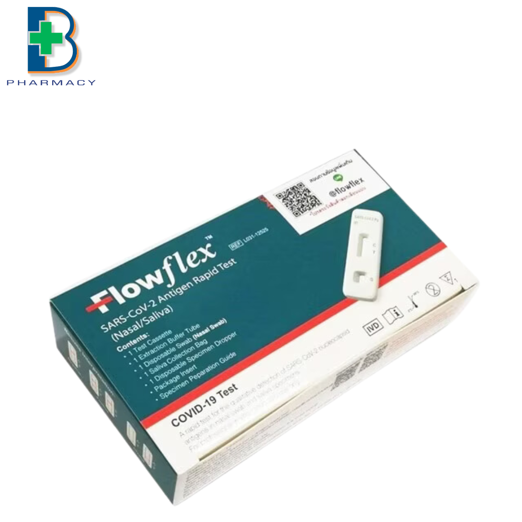 FLOWFLEX 2IN1 COVID-19 ATK (1set) ชุดตรวจโควิด แบบ 2 in 1 แหย่จมูกและน้ำลาย atk - Nasal and Saliva