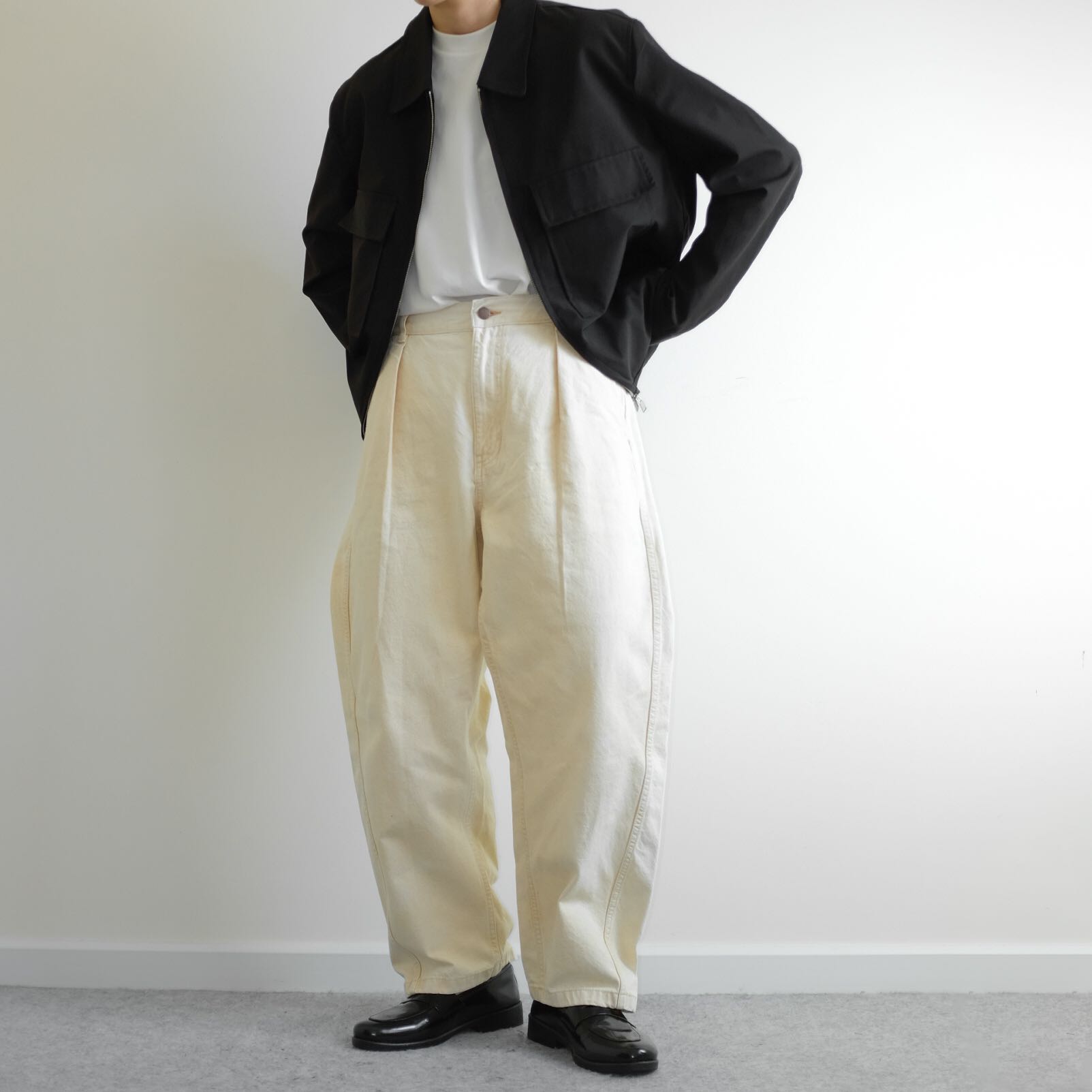 GU Relaxed Cropped Oversized Wide Legs Jeans 
