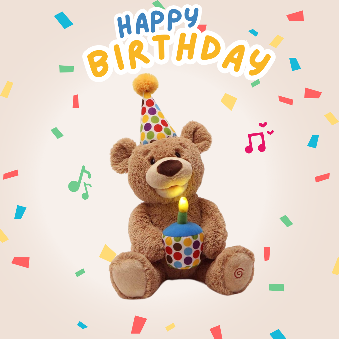 ของเล่น กดปุ่มมีเสียงเพลง Happy Birthday Interactive Teddy Bear, Gund