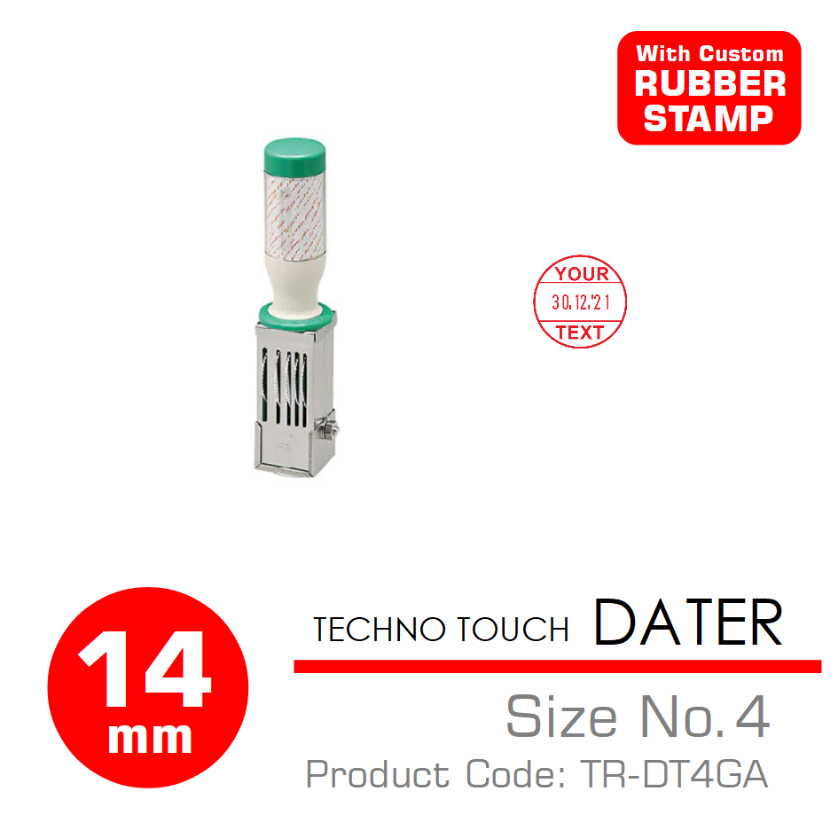 SANBY ตรายางลงวันที่ เทคโนทัชเดเตอร์#4 พร้อมสั่งทำหน้ายาง TECHNO TOUCH DATER No.4 (TR-DT4GA)