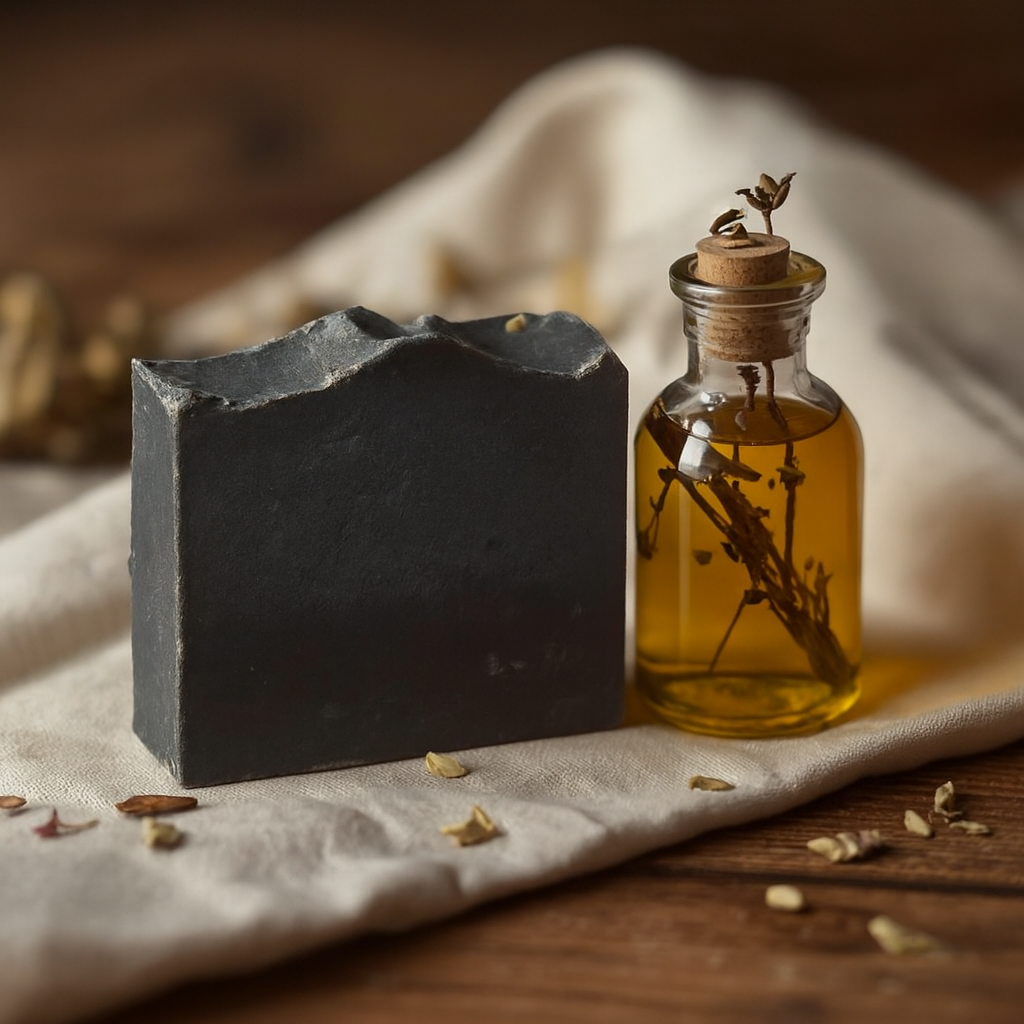 สบู่อินฟิวส์สมุนไพรดำ Herbal Tar Bar