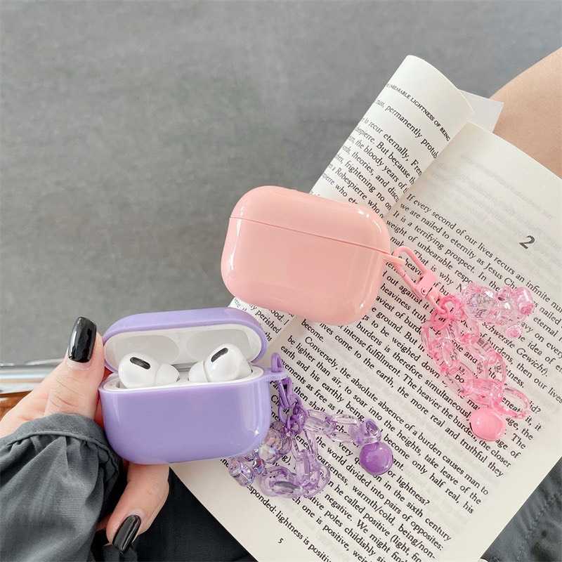 ♥ เคส Airpods :  ยางสีม่วง/ชมพู/ใส + พวงกุญแจโซ่ใส