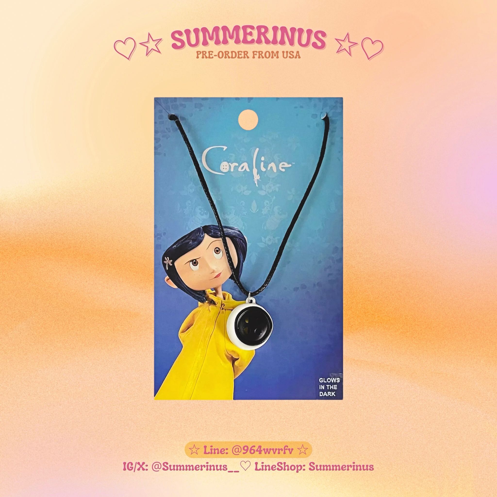 Coraline 🐈‍⬛ Button Moon Necklace