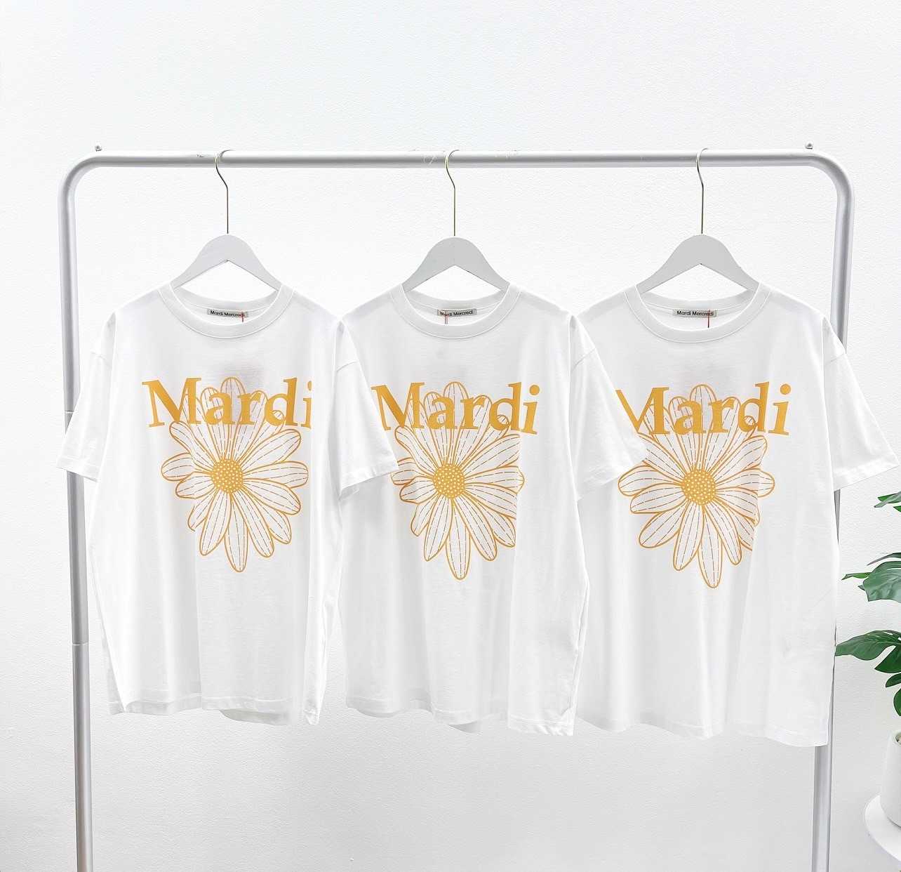 Mardi Flower Tshirt ( White Tangerine)