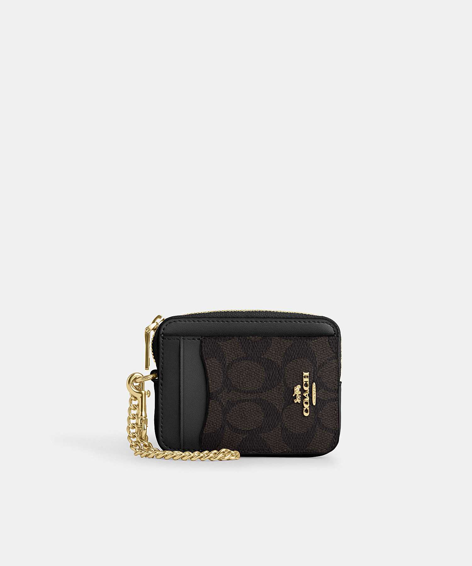 COACH ZIP CARD CASE IN SIGNATURE CANVAS CW883 IMXAQ