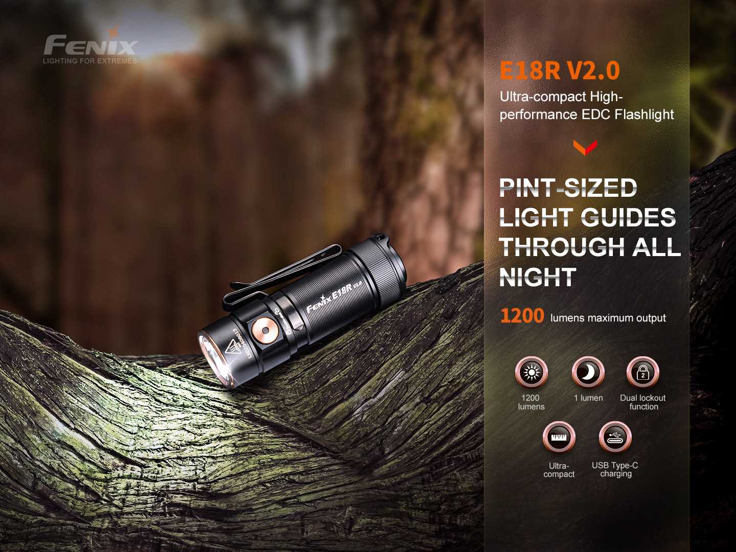 ไฟฉายFenix E18R V2 เครื่องศูนย์ไทย