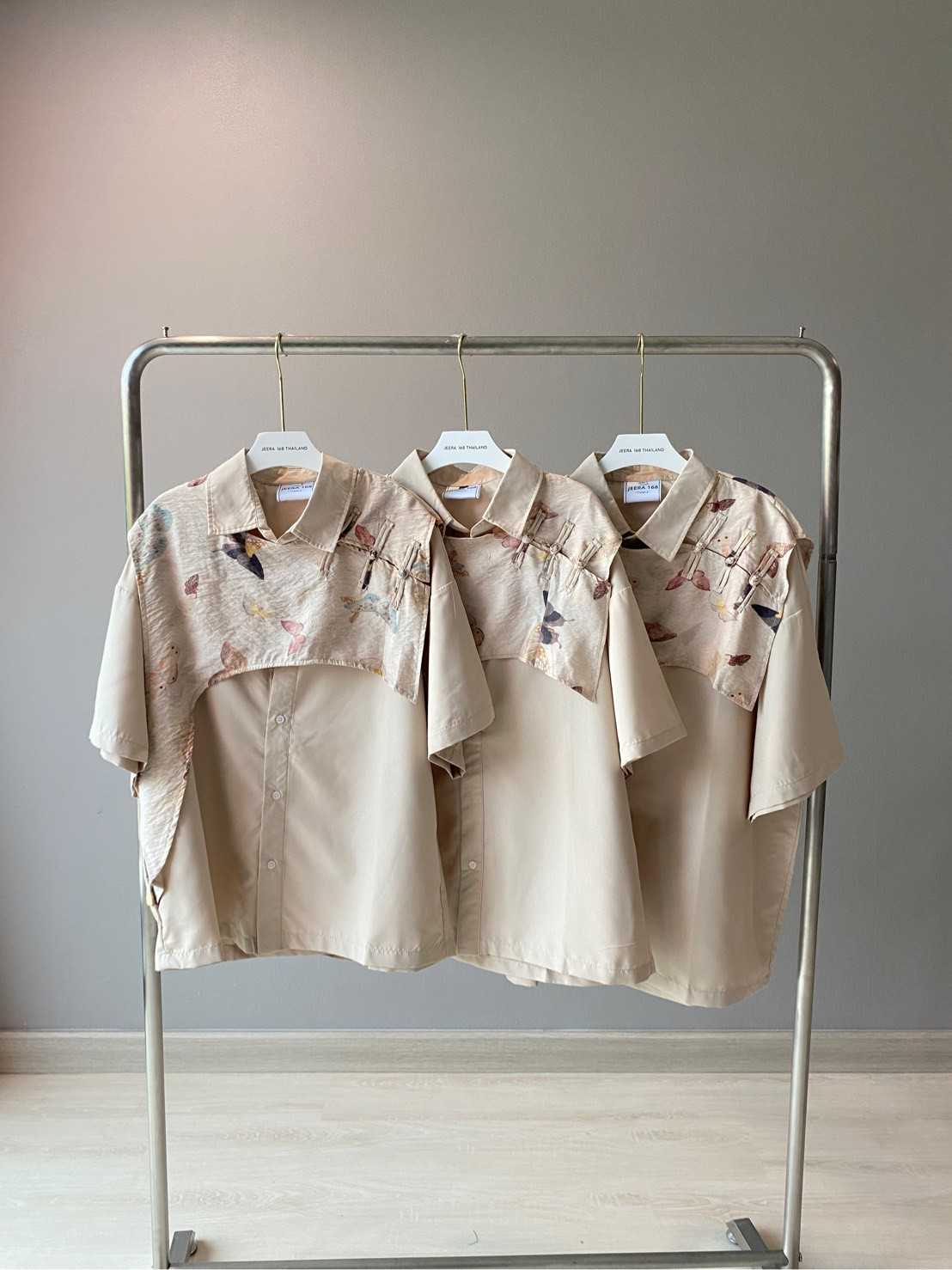 (พร้อมส่ง) Jeera168 | Embroidery Art short sleeve shirt