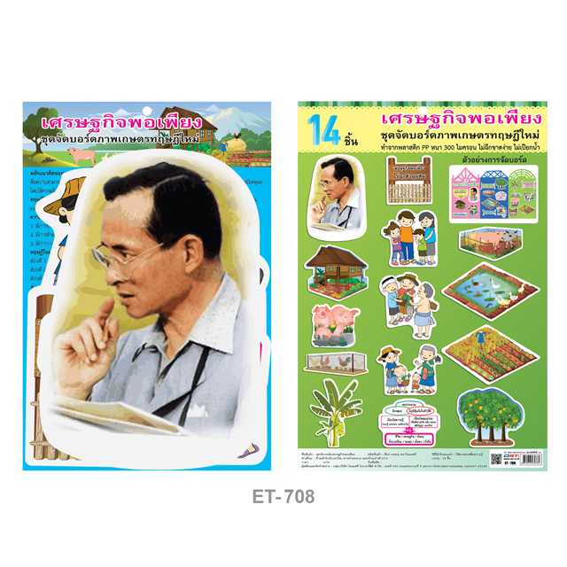 ชุดจัดบอร์ดเศรษฐกิจพอเพียง #ET-708 (14 ชิ้น)