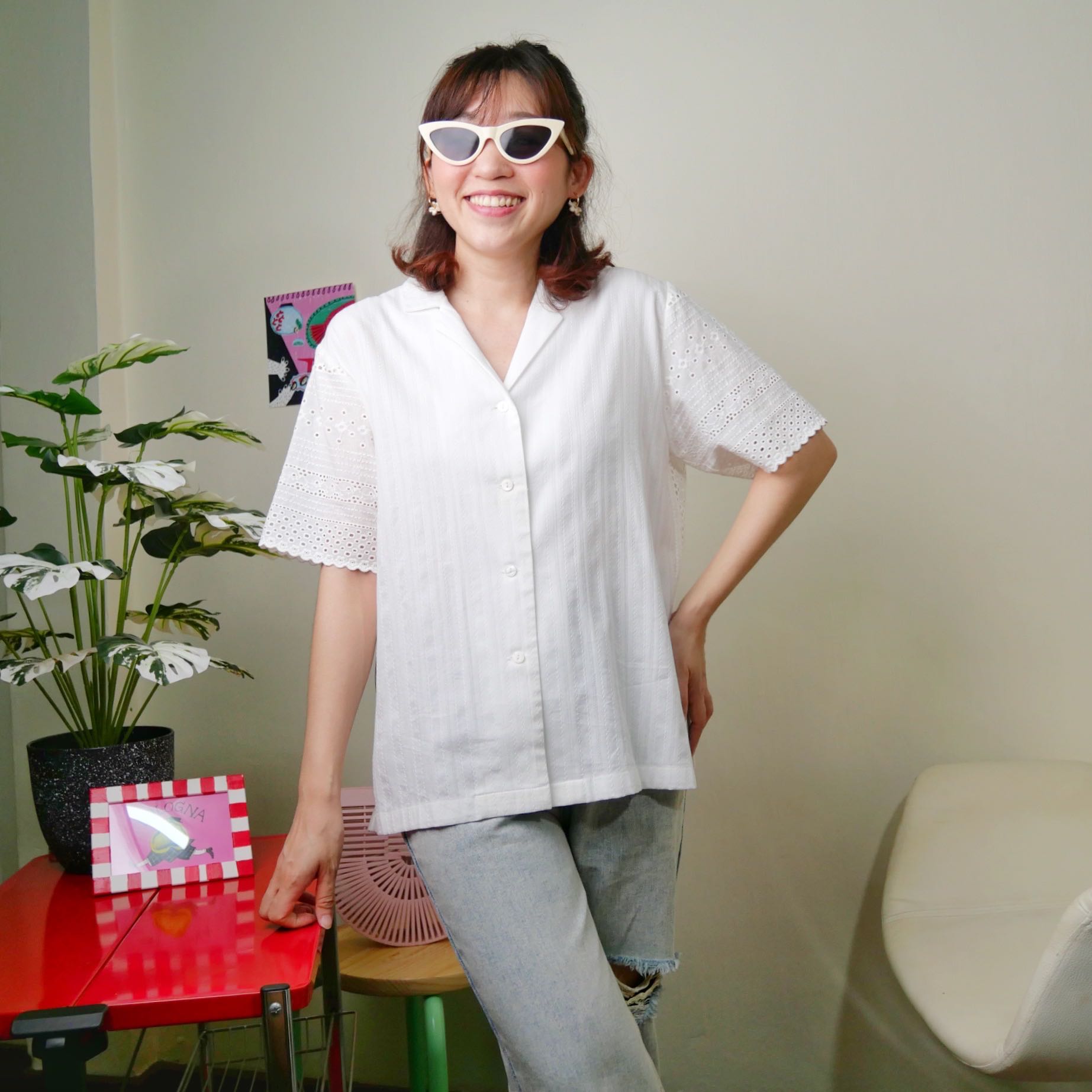 JAPANESE COTTON LACE HAWAIIAN TOP