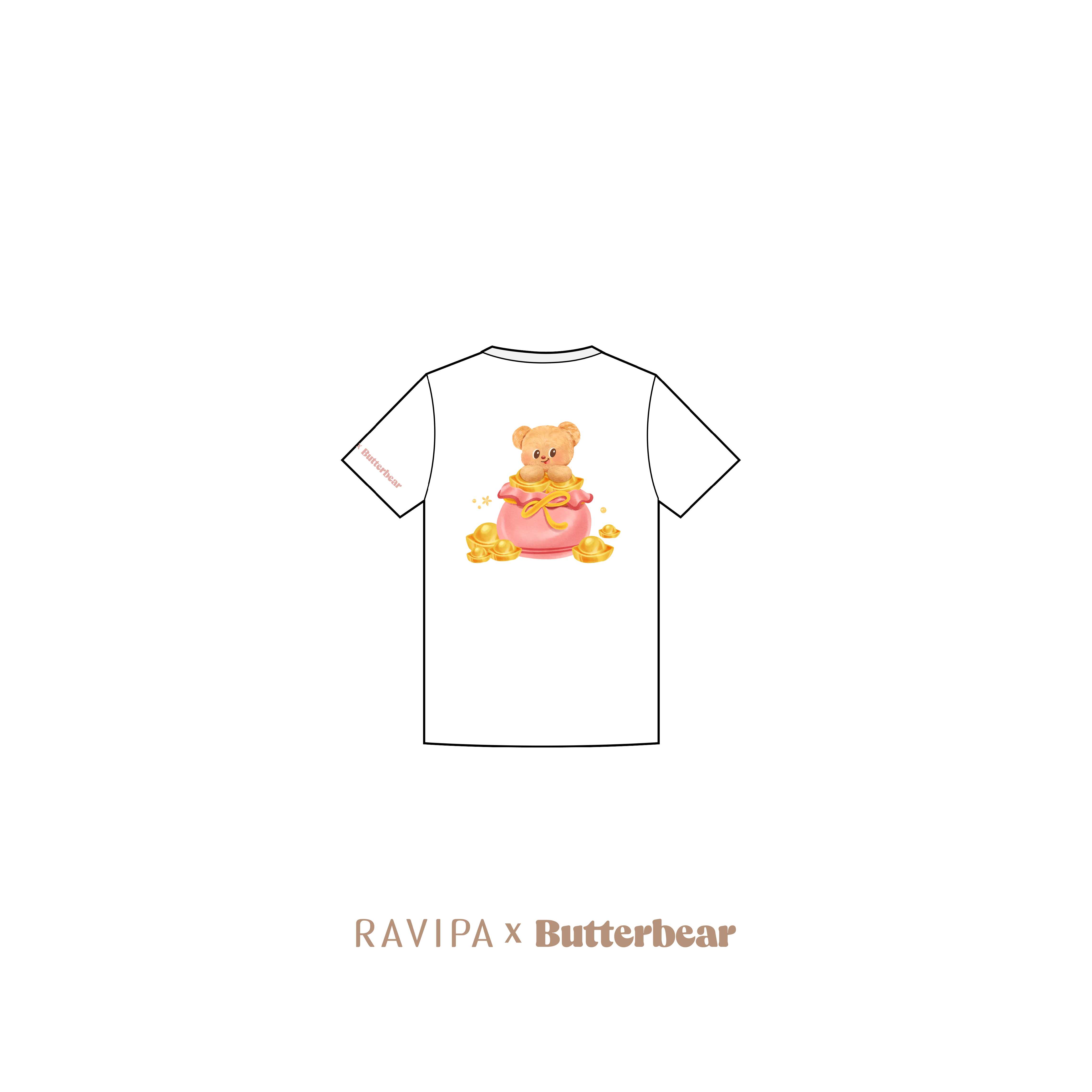 Butterbear Golden-Bucket White Tees
