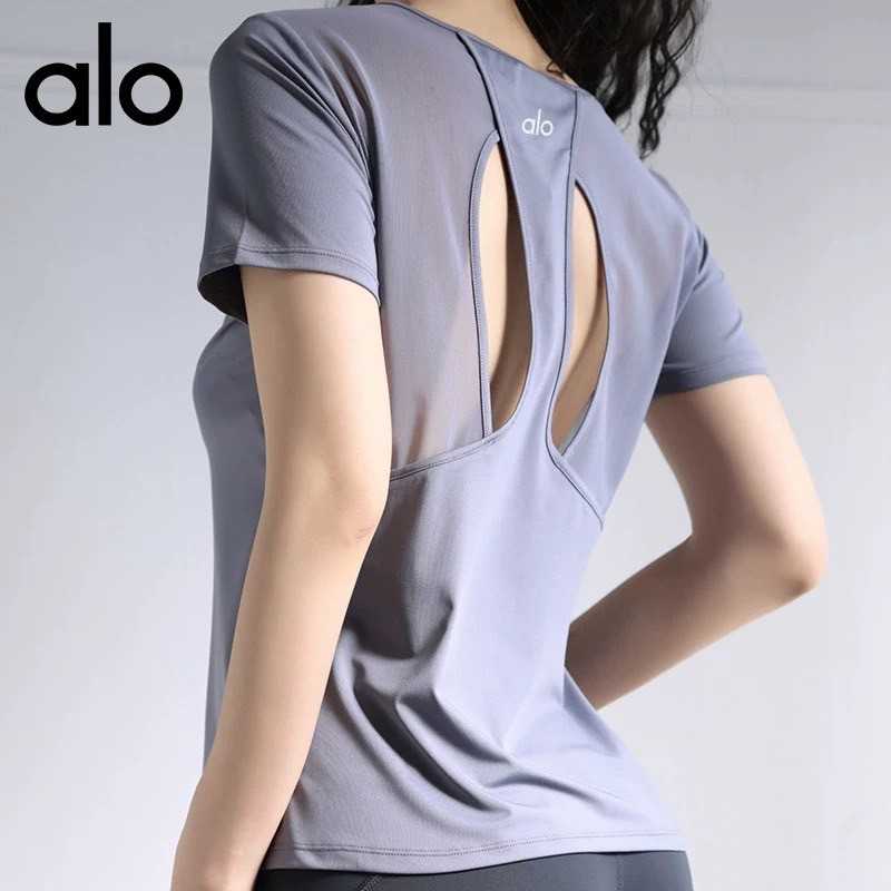 ALO CUTOFF SPORT TOP / สีเทาฟ้า
