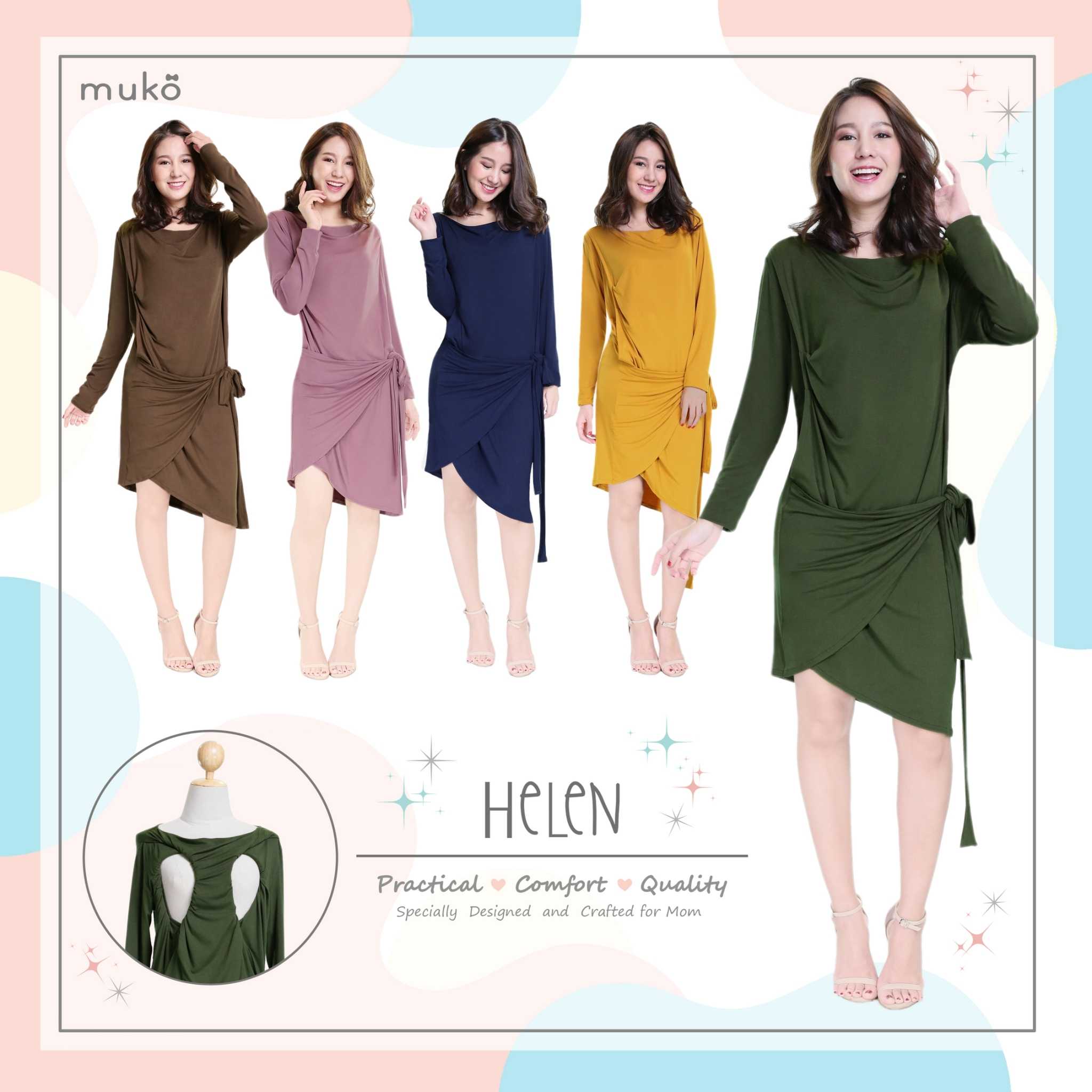 Muko Helen เดรสเปิดให้นม คลุมท้อง DR29 (Dresses)