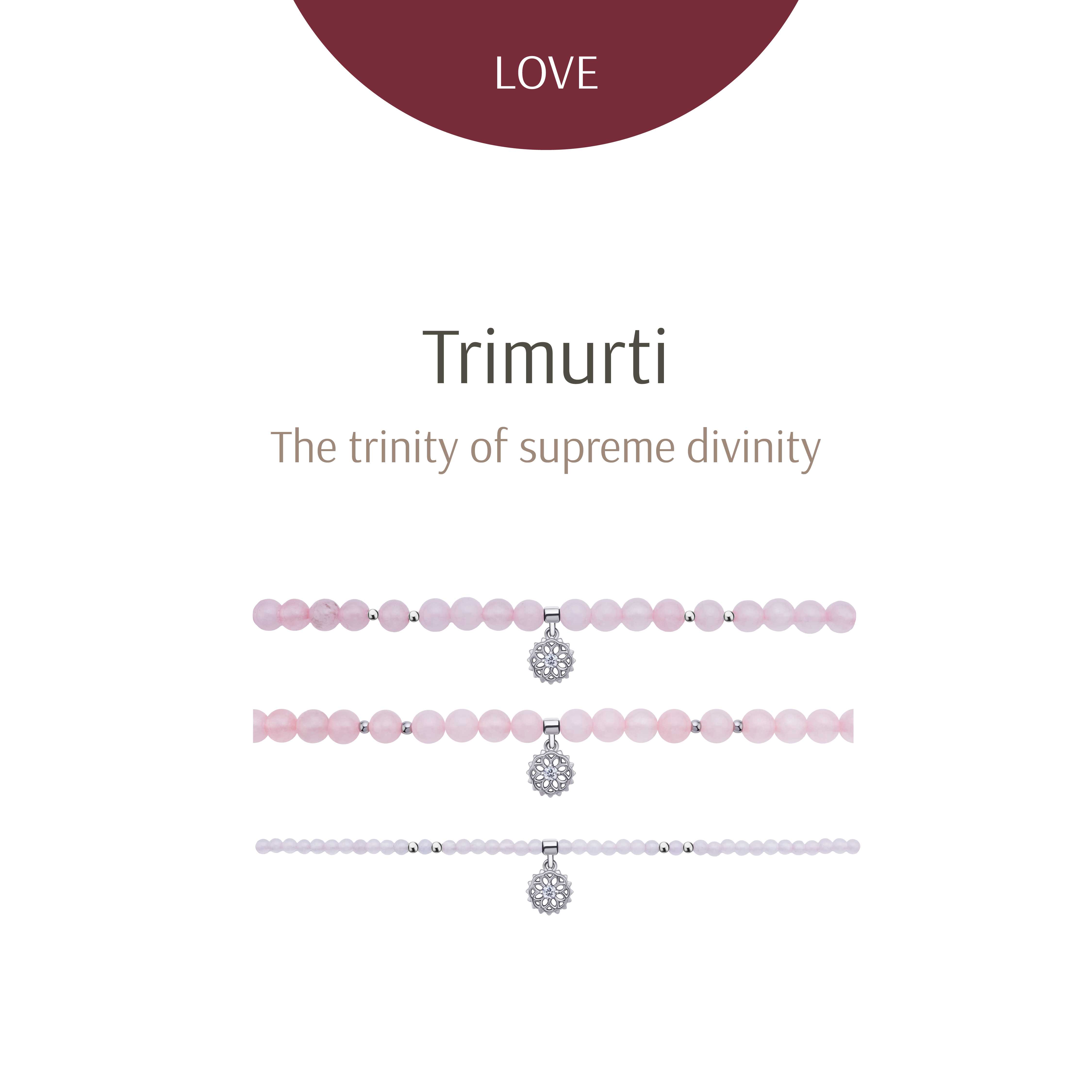 Trimurti Rose Quartz All-around Bracelet - สร้อยข้อมือ