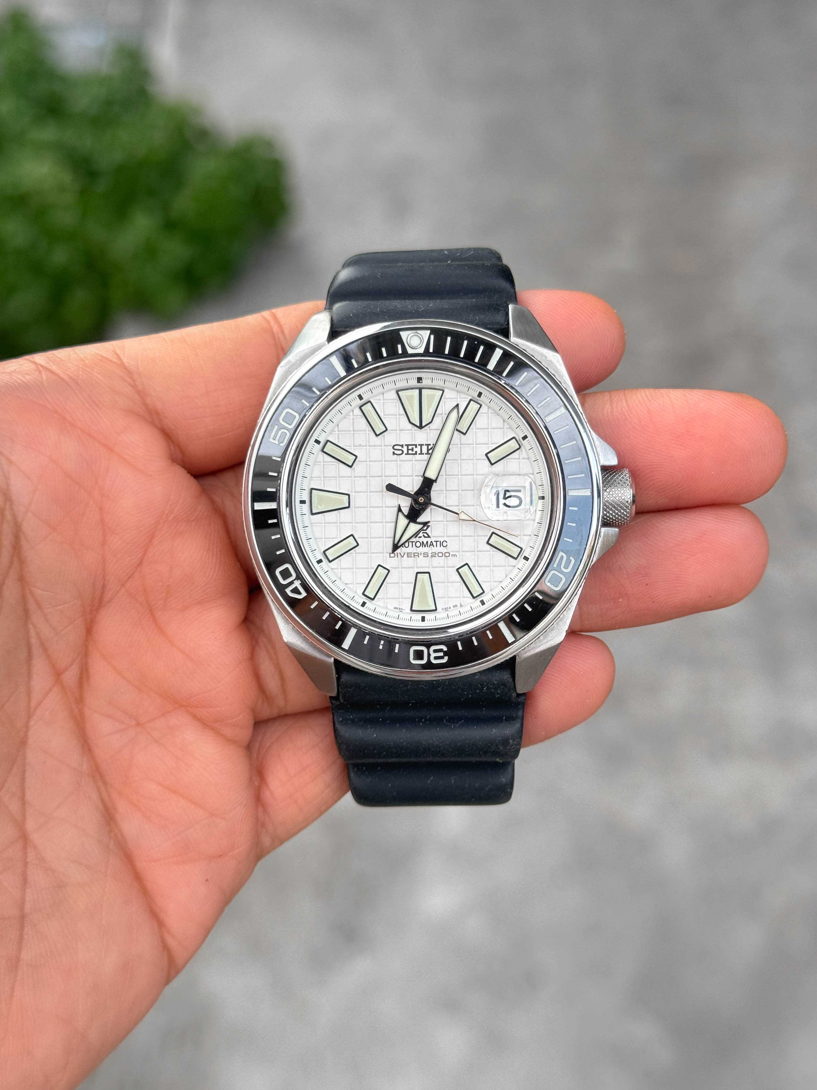 Seiko King Samurai Ceramic Automatic King Size หน้าขาว