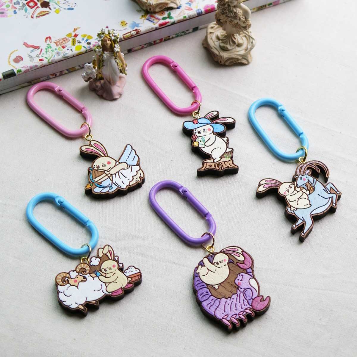 Wooden Keychain Zodiac