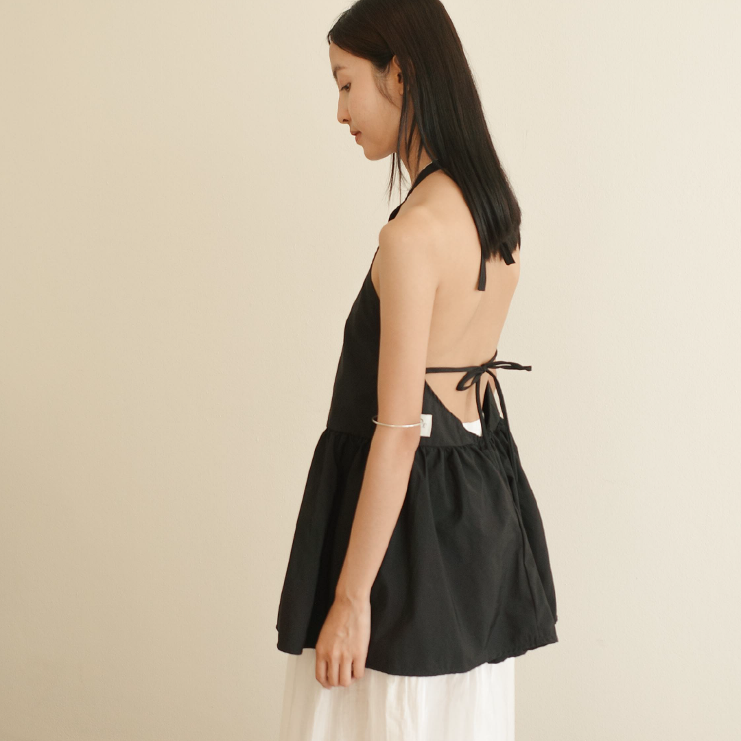 TOD(s) halterneck nylon top in black