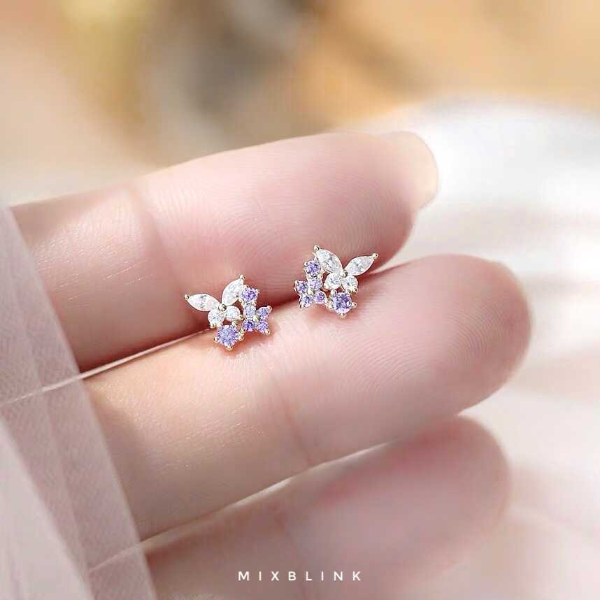ต่างหู Lavender - ส่งฟรี EMS ( เงินแท้ 92.5% )