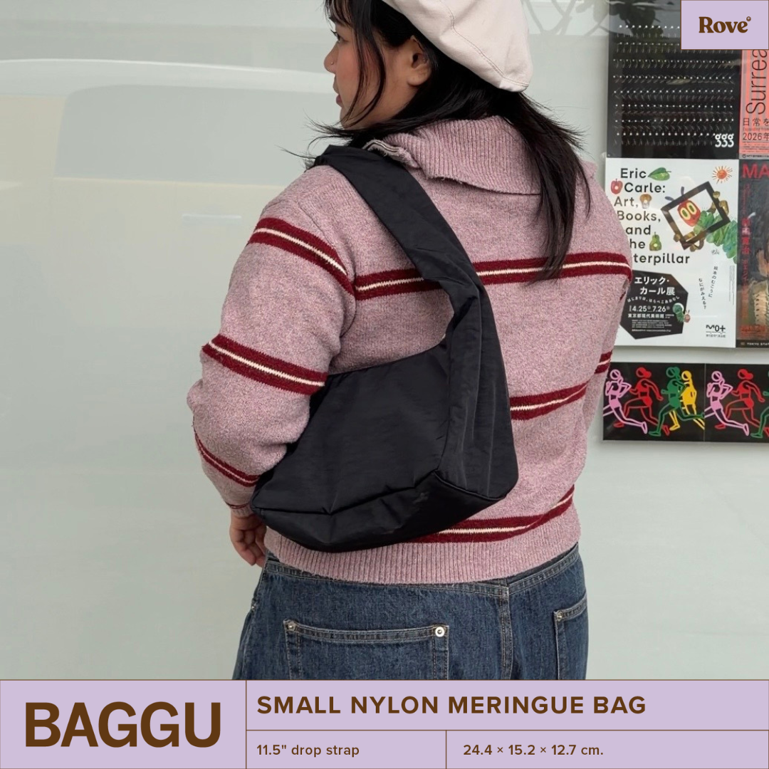 BAGGU Small Nylon Meringue Bag - Black
