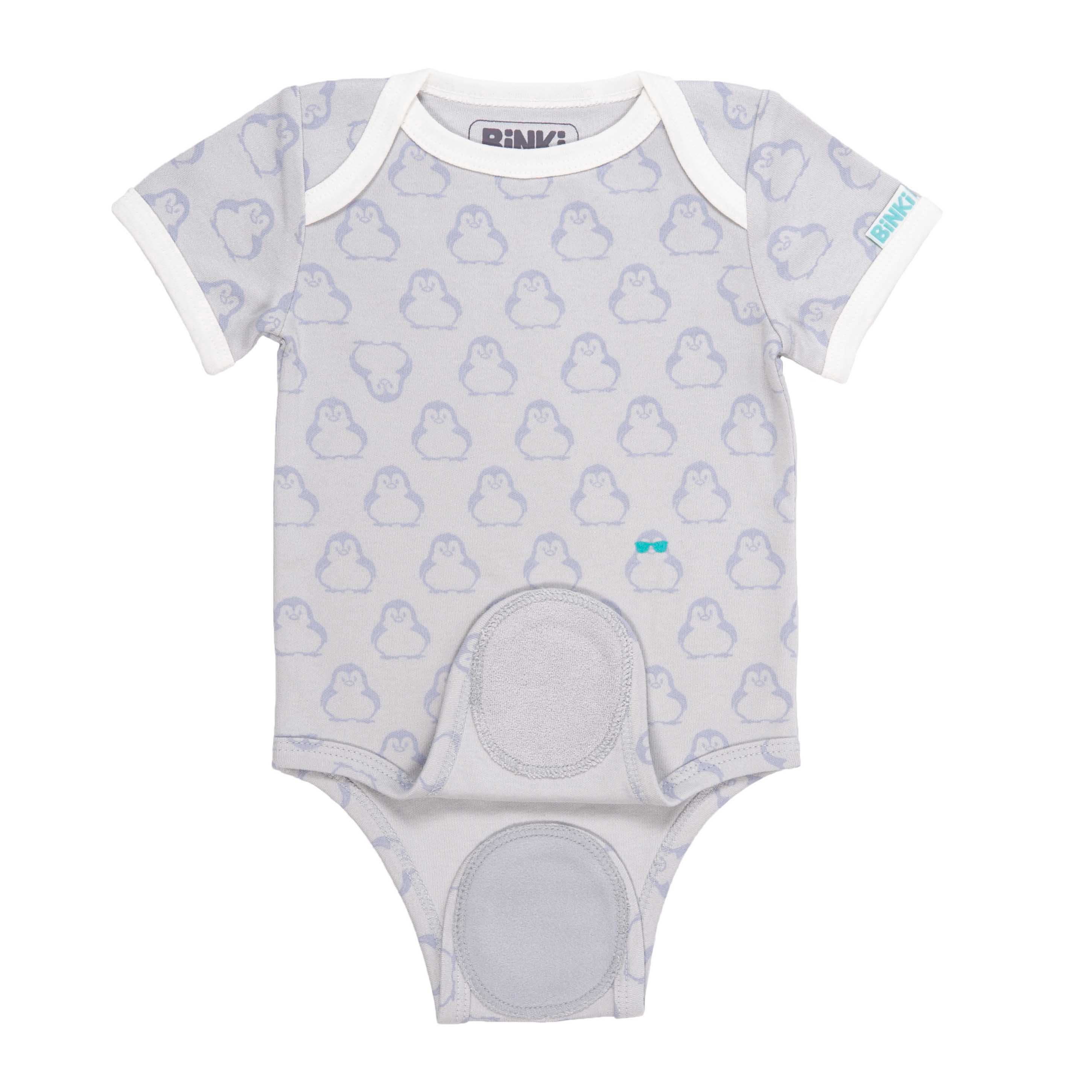 Bodysuit Shortsleeve Penguin - Grey