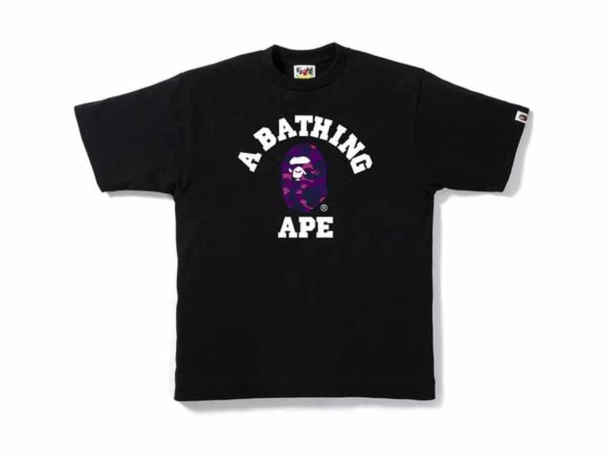 Bape College Tee Black/Purple