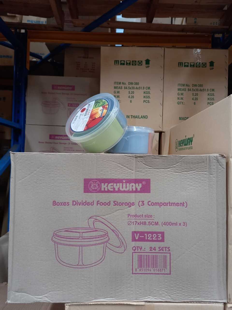 กล่องกลม ทรงสูง  V-1223 บรรจุ 120 ชิ้น/ ลัง