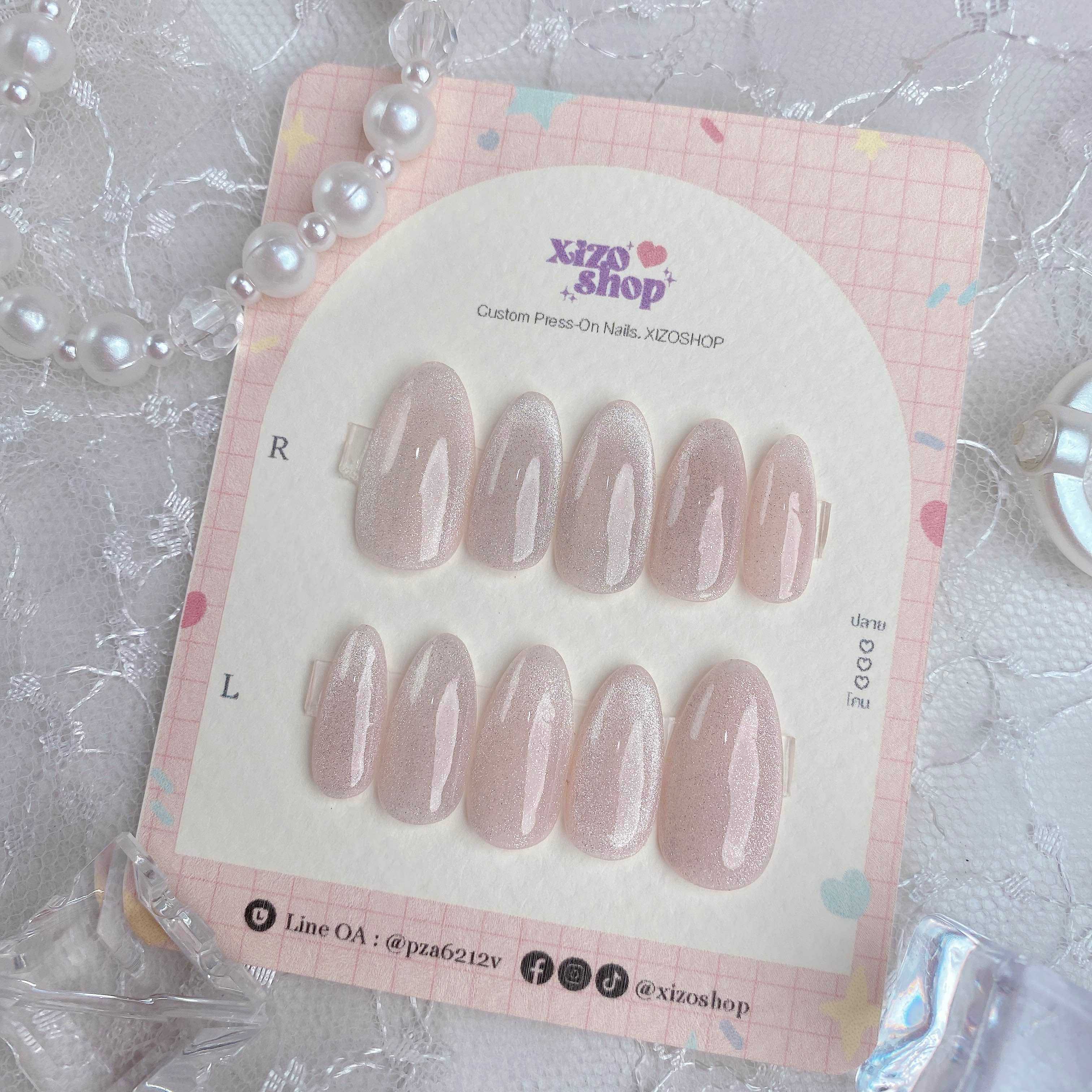 ไซส์ S เล็บปลอม สีเจล พร้อมส่ง ลูกแก้ว สีลูกแก้ว